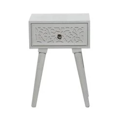 Discount ⌛ 24" Gray Farmhouse Mango Wood Accent Table by Ivory and Iris ⭐ -Cheap Ivory and Iris Store D400126S 4