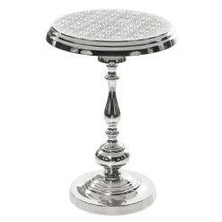 Flash Sale 😀 24" Silver Traditional Aluminum Accent Table by Ivory and Iris 😉