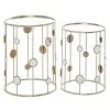 Hot Sale 🛒 Glass & Gold Metal Contemporary Accent Table Set by Ivory and Iris 🧨