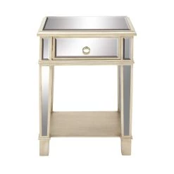 Best deal ⌛ 27" Beige Chinese Fir Glam Accent Table by Ivory and Iris 🤩