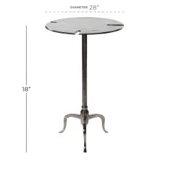 Coupon ⌛ 28" Silver Contemporary Aluminum Accent Table by Ivory and Iris ⌛ -Cheap Ivory and Iris Store D400135S 5