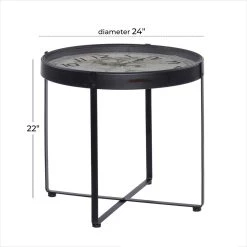 Brand new ❤️ 24" Black Iron Farmhouse Accent Table by Ivory and Iris 😀 -Cheap Ivory and Iris Store D400136S 8