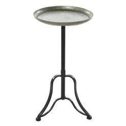 Cheapest 👏 27" Silver Iron Farmhouse Accent Table by Ivory and Iris 🔥