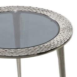 Hot Sale 💯 19" Silver Contemporary Aluminum Accent Table by Ivory and Iris 🔔 -Cheap Ivory and Iris Store D400142S 3