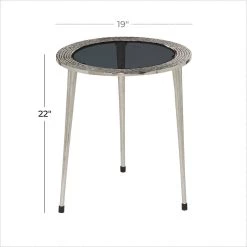 Hot Sale 💯 19" Silver Contemporary Aluminum Accent Table by Ivory and Iris 🔔 -Cheap Ivory and Iris Store D400142S 5
