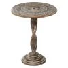 Outlet 🌟 18" Brown Traditional Mango Wood Accent Table by Ivory and Iris 🎉