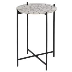 Promo 💯 18" Silver Contemporary Accent Table by Ivory and Iris ✨