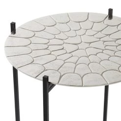 Promo 💯 18" Silver Contemporary Accent Table by Ivory and Iris ✨ -Cheap Ivory and Iris Store D400150S 3