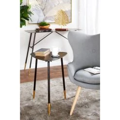 Wholesale π 20" Black Industrial Compact Accent Table by Ivory and Iris π 15 Wholesale π 20" Black Industrial Compact Accent Table by Ivory and Iris π -Cheap Ivory and Iris Store D400151S 8