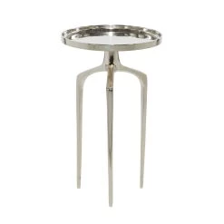 Best reviews of ✔️ 13" Contemporary Round Silver Raised Edge Accent Table by Ivory and Iris ⌛ -Cheap Ivory and Iris Store D400159S 5
