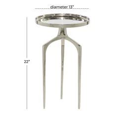 Best reviews of ✔️ 13" Contemporary Round Silver Raised Edge Accent Table by Ivory and Iris ⌛ -Cheap Ivory and Iris Store D400159S 6