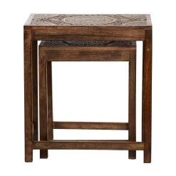 Promo ✨ 24" Brown Mango Wood Eclectic Accent Table by Ivory and Iris 👍 -Cheap Ivory and Iris Store D400162S 7
