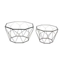 Wholesale ❤️ Black Contemporary Geometric Accent Table Set by Ivory and Iris 🎉