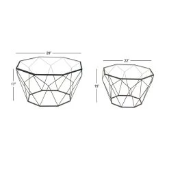 Wholesale ❤️ Black Contemporary Geometric Accent Table Set by Ivory and Iris 🎉 -Cheap Ivory and Iris Store D400166S 4