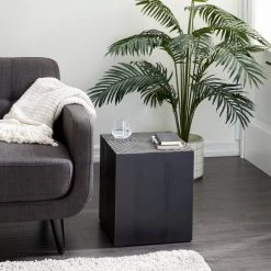 Best deal ⭐ 19" Black Rustic Wood Accent Table by Ivory and Iris 👍 -Cheap Ivory and Iris Store D400168S 5