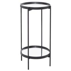 Best reviews of 😀 15" Black Contemporary Accent Table by Ivory and Iris 👏