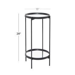 Best reviews of 😀 15" Black Contemporary Accent Table by Ivory and Iris 👏 -Cheap Ivory and Iris Store D400174S 5