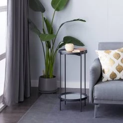 Best reviews of 😀 15" Black Contemporary Accent Table by Ivory and Iris 👏 -Cheap Ivory and Iris Store D400174S 6