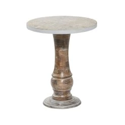 Top 10 ✔️ 18" Gray Rustic Mango Wood Accent Table by Ivory and Iris 🧨
