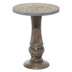 Top 10 ✔️ 18" Gray Rustic Mango Wood Accent Table by Ivory and Iris 🧨 -Cheap Ivory and Iris Store D400175S 3