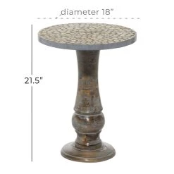 Top 10 ✔️ 18" Gray Rustic Mango Wood Accent Table by Ivory and Iris 🧨 -Cheap Ivory and Iris Store D400175S 6