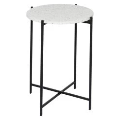 Best Sale 🥰 24" Black Contemporary Terrazzo Accent Table by Ivory and Iris 😍