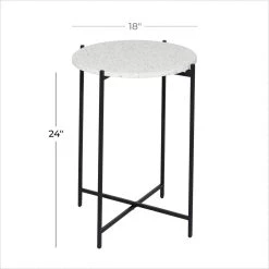 Best Sale π₯° 24" Black Contemporary Terrazzo Accent Table by Ivory and Iris π 10 Best Sale π₯° 24" Black Contemporary Terrazzo Accent Table by Ivory and Iris π -Cheap Ivory and Iris Store D400183S 5