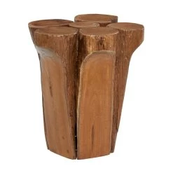Coupon π 16" Brown Teak Wood Rustic Stool by Ivory and Iris π§¨