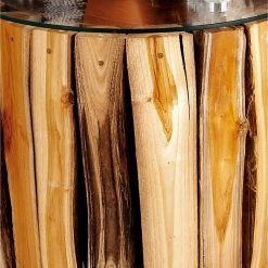 Deals ❤️ 18" Brown Rustic Teak Wood Accent Table by Ivory and Iris 👏 -Cheap Ivory and Iris Store D400185S 5