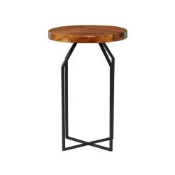 Buy 👏 24" Brown Teak Wood Contemporary Accent Table by Ivory and Iris ⭐ -Cheap Ivory and Iris Store D400186S 6