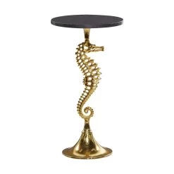 Buy π 25" Gold Aluminum Coastal Accent Table by Ivory and Iris π