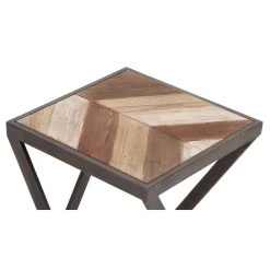Hot Sale 🎉 Brown Wood Modern Accent Table Set by Ivory and Iris 🎉 -Cheap Ivory and Iris Store D400193S 4
