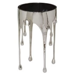 Buy ⭐ 24" Silver Contemporary Aluminum Accent Table by Ivory and Iris ✔️