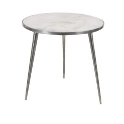Deals 🧨 21" Gray Stone Contemporary Accent Table by Ivory and Iris 👏
