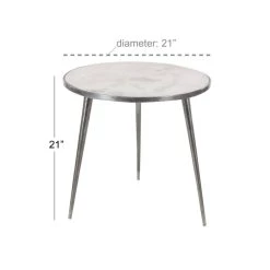 Deals 🧨 21" Gray Stone Contemporary Accent Table by Ivory and Iris 👏 -Cheap Ivory and Iris Store D400195S 7