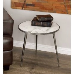 Deals 🧨 21" Gray Stone Contemporary Accent Table by Ivory and Iris 👏 -Cheap Ivory and Iris Store D400195S 8
