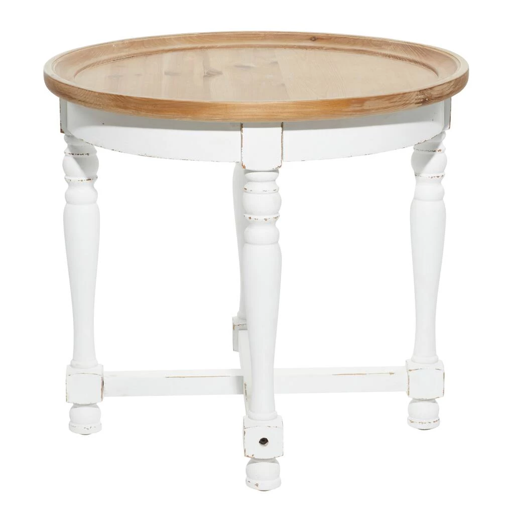 Best Sale π 24" White Wood Farmhouse Accent Table by Ivory and Iris π 2 Best Sale π 24" White Wood Farmhouse Accent Table by Ivory and Iris π - Image 2