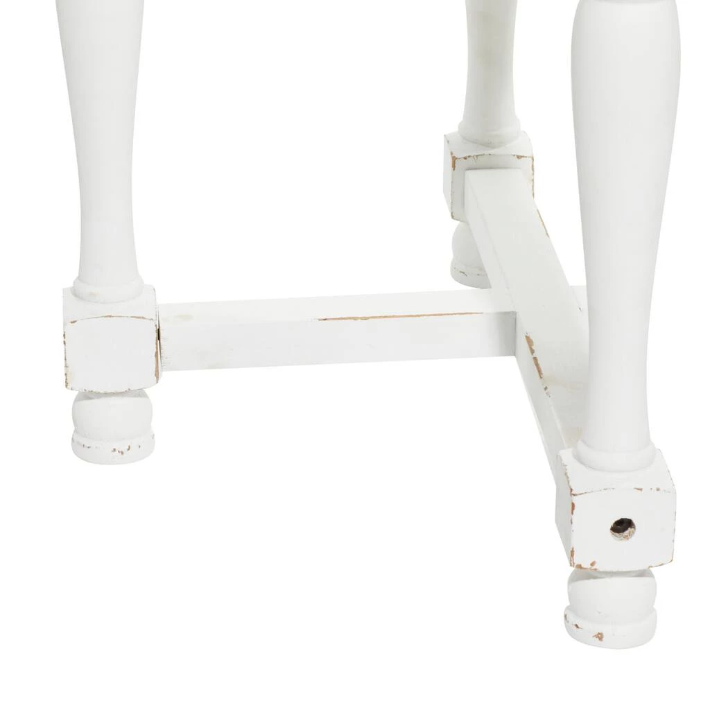 Best Sale π 24" White Wood Farmhouse Accent Table by Ivory and Iris π 4 Best Sale π 24" White Wood Farmhouse Accent Table by Ivory and Iris π - Image 4
