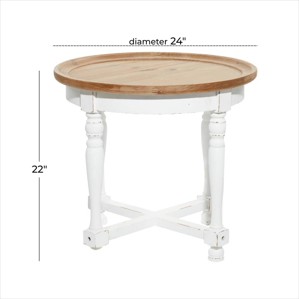 Best Sale π 24" White Wood Farmhouse Accent Table by Ivory and Iris π 5 Best Sale π 24" White Wood Farmhouse Accent Table by Ivory and Iris π - Image 5