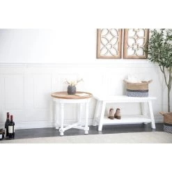 Best Sale π 24" White Wood Farmhouse Accent Table by Ivory and Iris π 11 Best Sale π 24" White Wood Farmhouse Accent Table by Ivory and Iris π -Cheap Ivory and Iris Store D400197S 6