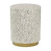 Buy ⭐ 22" 👩 Mother of Pearl & Wood Round Accent Table by Ivory and Iris 😀
