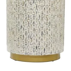 Buy ⭐ 22" 👩 Mother of Pearl & Wood Round Accent Table by Ivory and Iris 😀 -Cheap Ivory and Iris Store D400204S 3