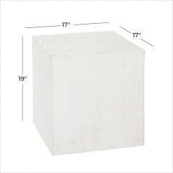 Discount 🌟 19" White Rustic Wood Accent Table by Ivory and Iris 😀 -Cheap Ivory and Iris Store D400208S 4