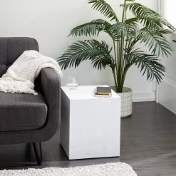 Discount 🌟 19" White Rustic Wood Accent Table by Ivory and Iris 😀 -Cheap Ivory and Iris Store D400208S 5