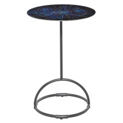 Best deal 👍 21" Blue Contemporary Metal Accent Table by Ivory and Iris 😉