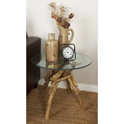 Outlet 🤩 24" Brown Rustic Wood Accent Table by Ivory and Iris 🎉 -Cheap Ivory and Iris Store D400211S 4