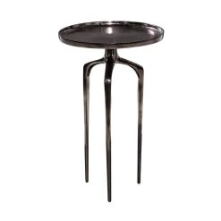 Best Pirce 🤩 25" Black Aluminum Contemporary Accent Table by Ivory and Iris 🌟 -Cheap Ivory and Iris Store D400212S 5