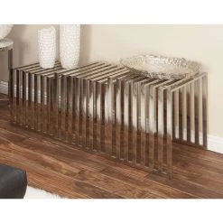 Buy 👍 Silver Stainless Steel Modern Accent Table Set by Ivory and Iris ❤️ -Cheap Ivory and Iris Store D400213S 6