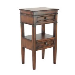 Best Sale 🔥 29" Brown Pine Traditional Accent Table by Ivory and Iris ❤️