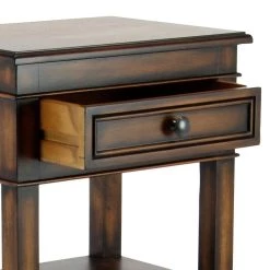Best Sale 🔥 29" Brown Pine Traditional Accent Table by Ivory and Iris ❤️ -Cheap Ivory and Iris Store D400215S 6